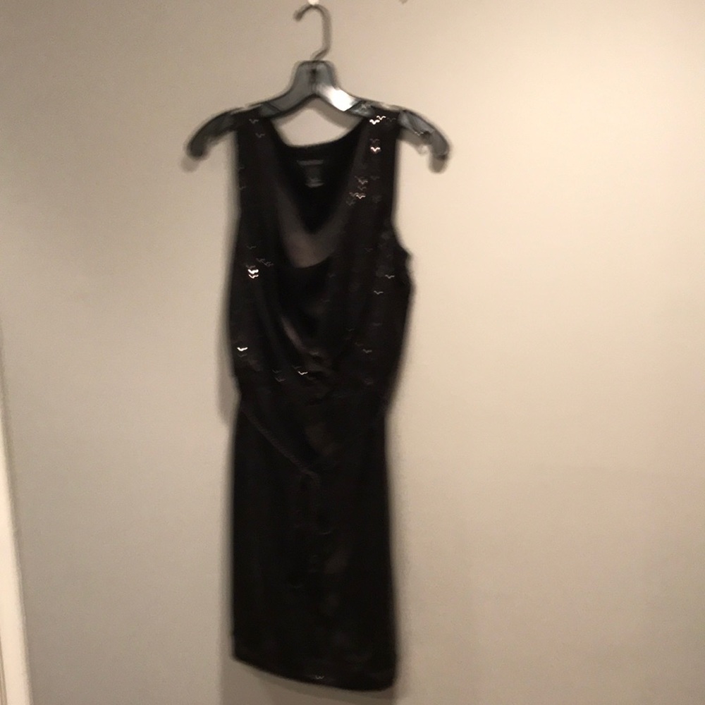 White/Black Dress. Black sequin.
